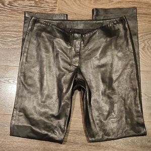 ❤️ MICHAEL KORS VINTAGE GENUINE LEATHER SLIM FIT PANTS, 4 (27)